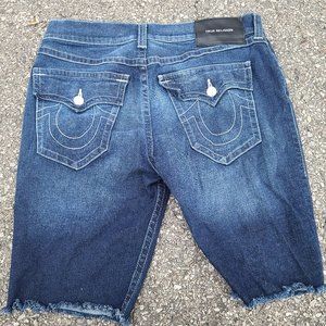 True Religion men's size 36 cut-off jean shorts denim jeans blue mens